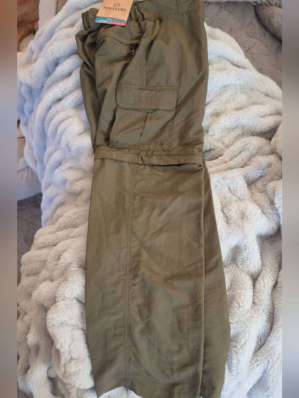 Magellan Outdoors Boys Olive Green Military Field Convertible Pants